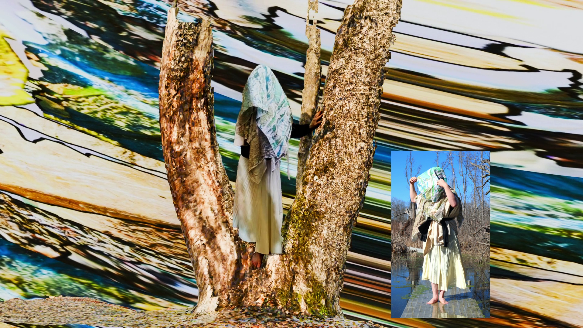 art, video still with digtal renders